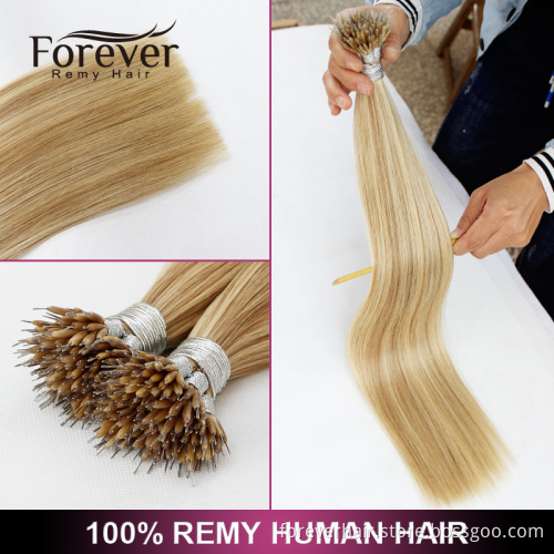 2016 Forever new trendy professional christmas hair extension wholesale premium 100 human remy piano nano ring hair extensions